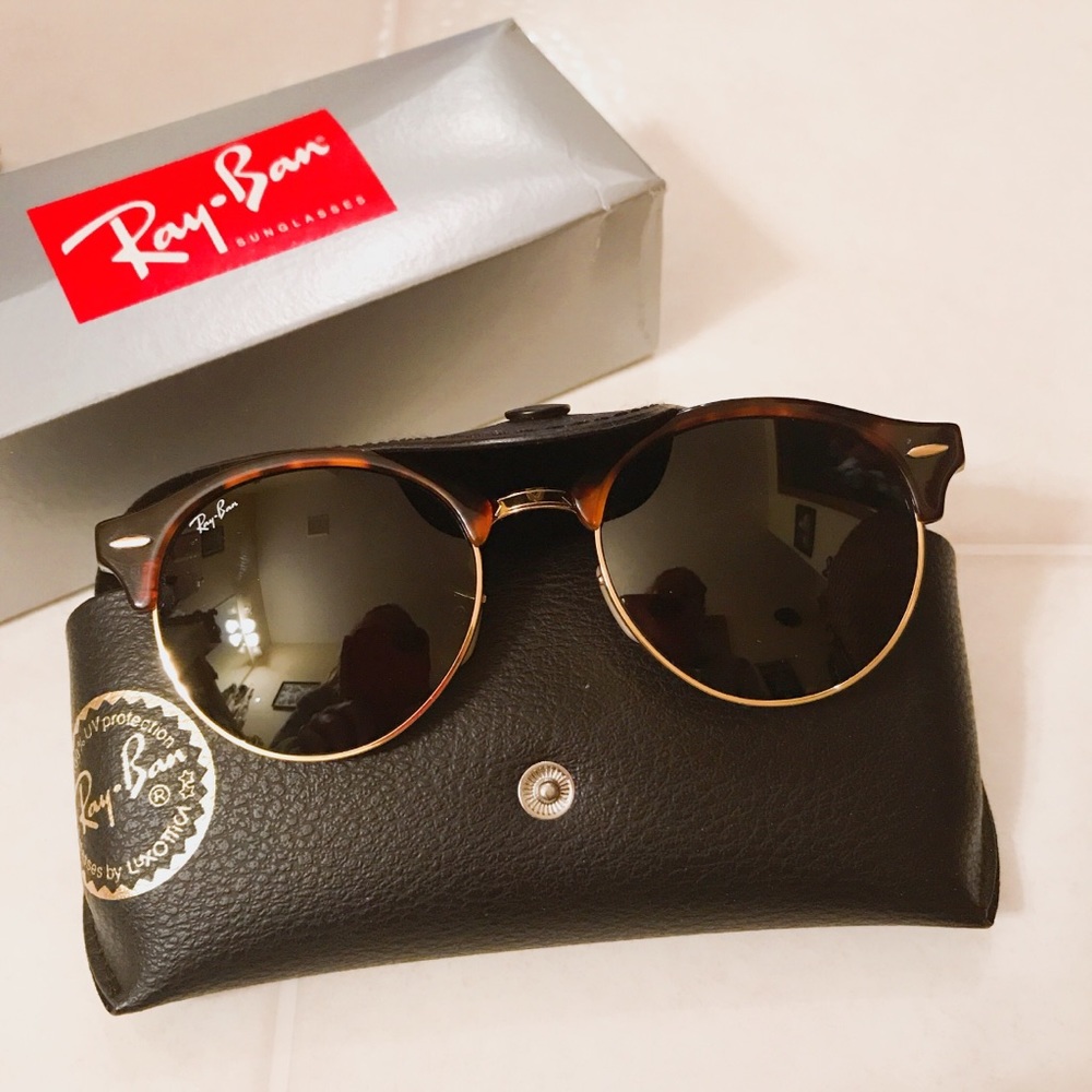 Ray-Ban Round Tortoise Sunglasses, Authentic